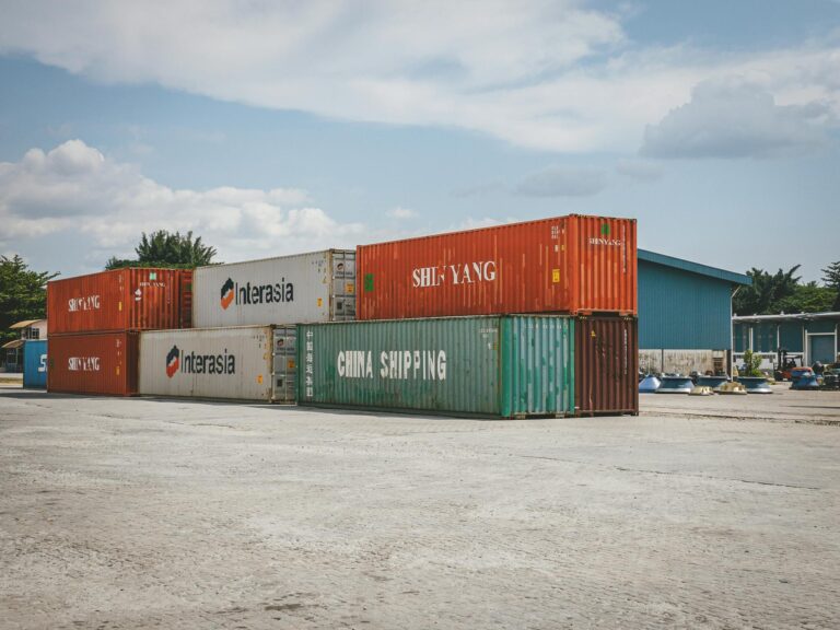 Stacked Shipping Containers from China